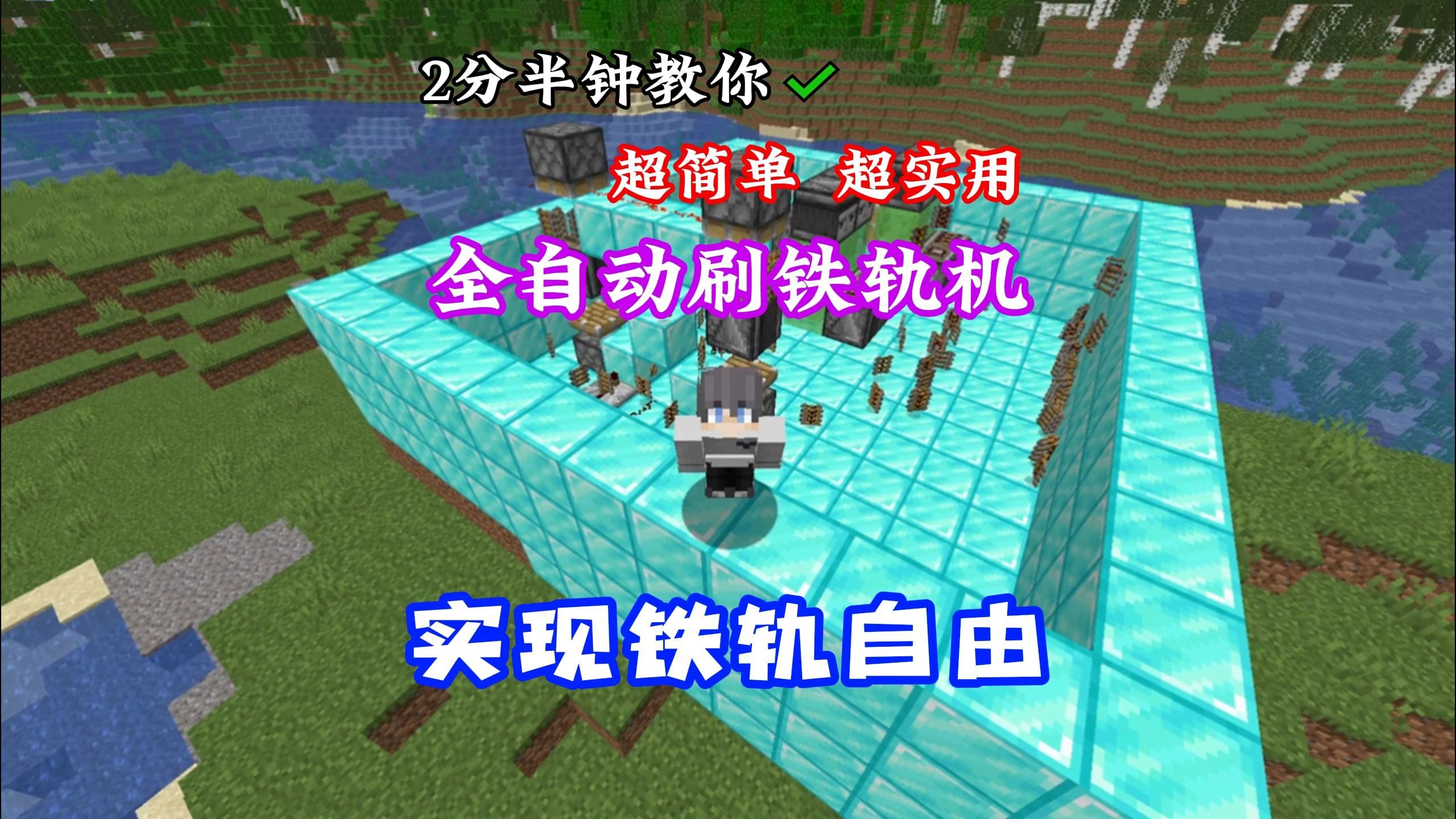 【我的世界】超简单超实用自动刷铁轨机