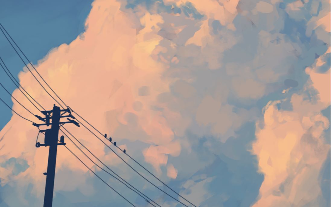 【板绘】怎么用色块起稿厚涂云朵,看完这个视频你就全懂了!