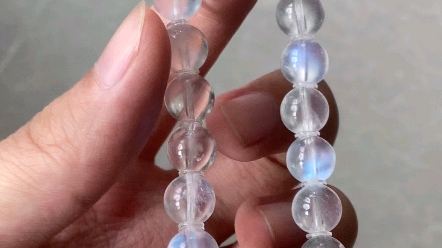 超透毛玻璃蓝月光石手串