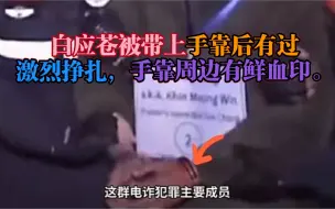 Tải video: 白应苍被带上手靠后有过激烈挣扎，手靠周边有鲜血印。