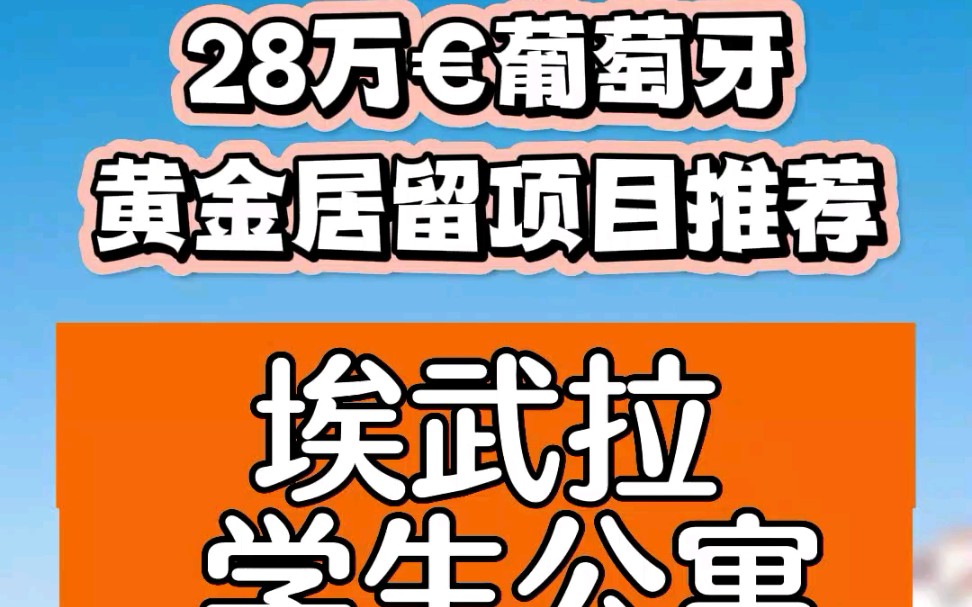 [图]大鱼小鱼国际：28万€葡萄牙移民项目推荐，埃武拉学生公寓，出租收益稳定！