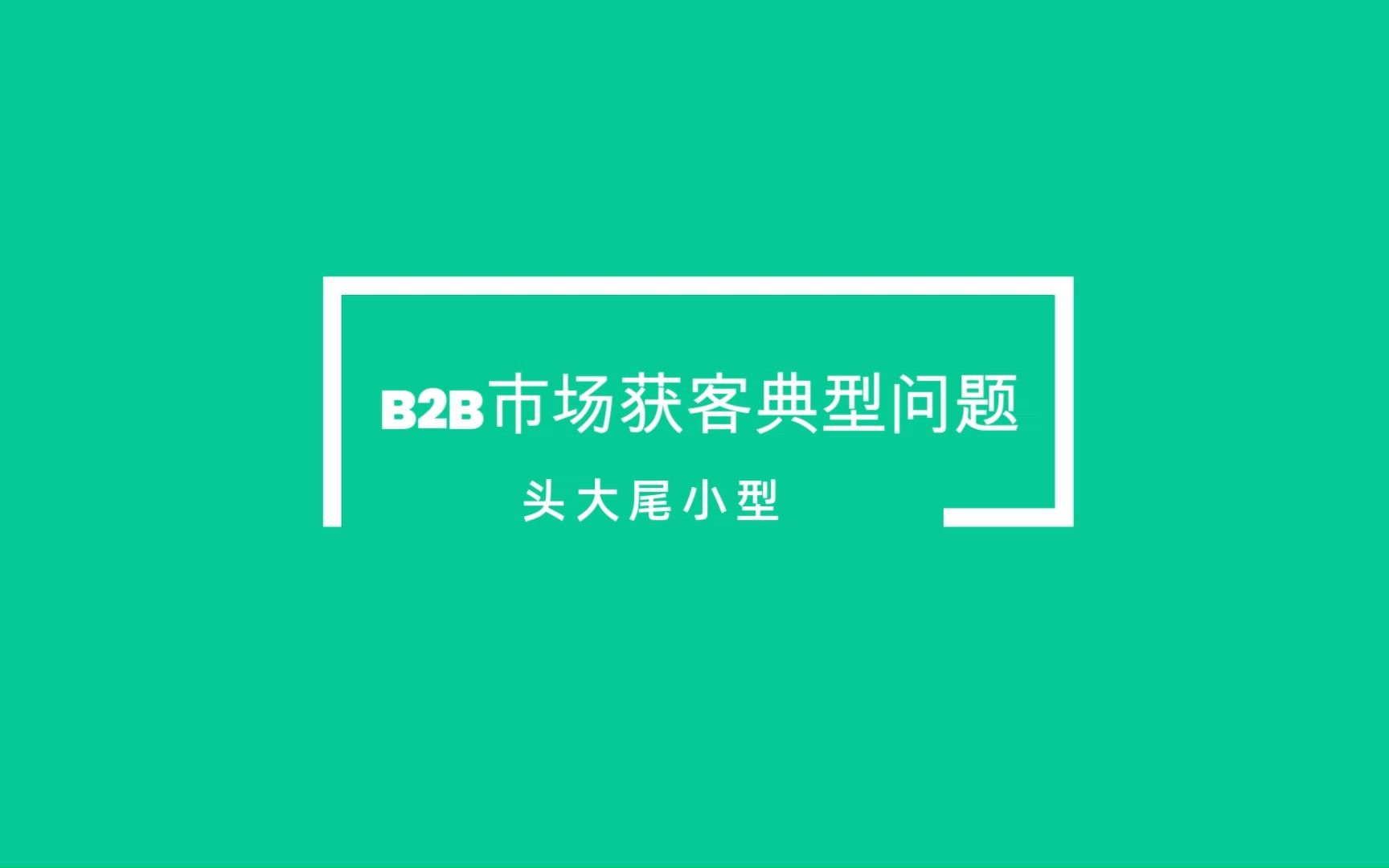 B2B市场获客典型的问题(头大尾小型)哔哩哔哩bilibili