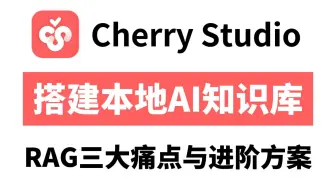 【喂饭教程】20分钟手把手教会你Cherry Studio搭建本地AI知识库，RAG的三大痛点与进阶方案！草履虫都能学会！