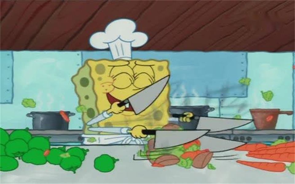 海绵宝宝参加厨师交换计划,来到豪华餐厅,不做汉堡,做顶级美食