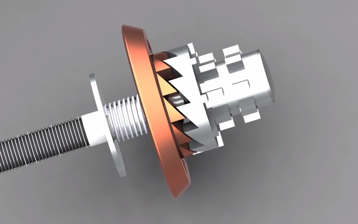 端面棘轮及弹簧动画