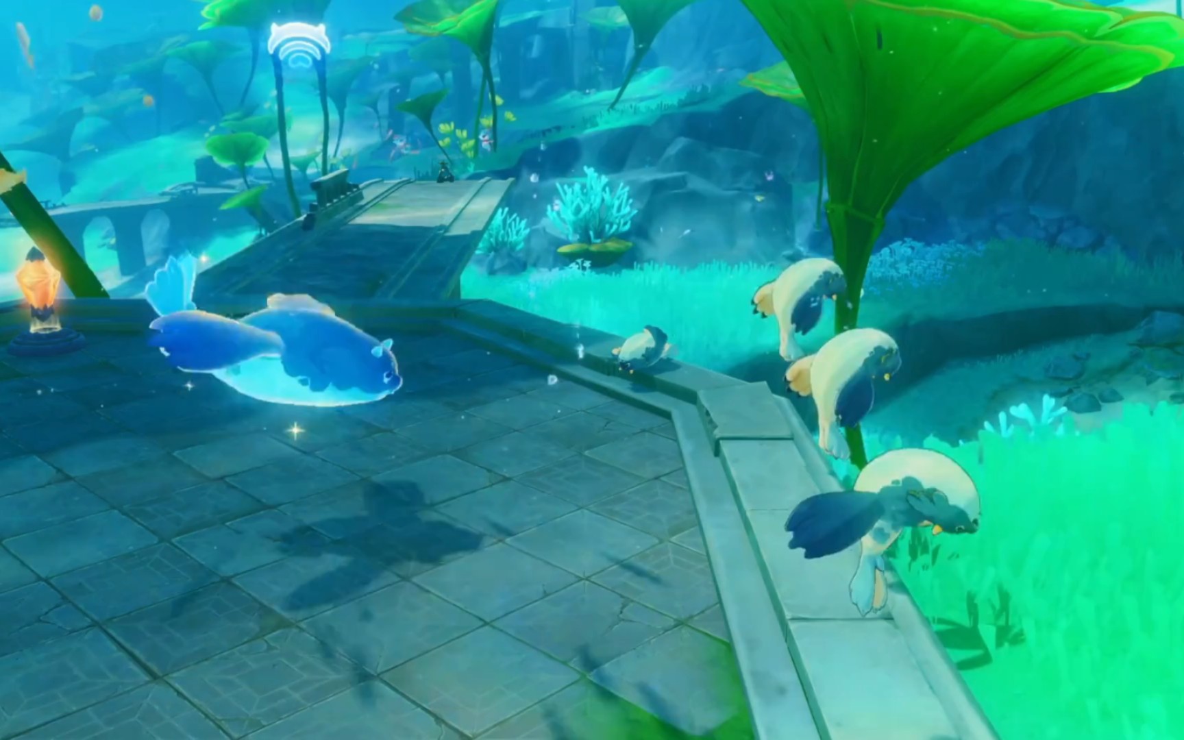 《原神枫丹水世界:探秘水下游动的生命可爱瞬间》