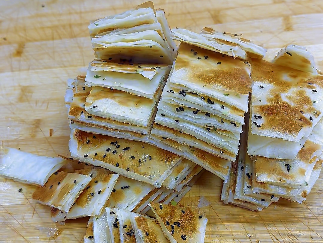 独一味葱花油饼,外焦里嫩