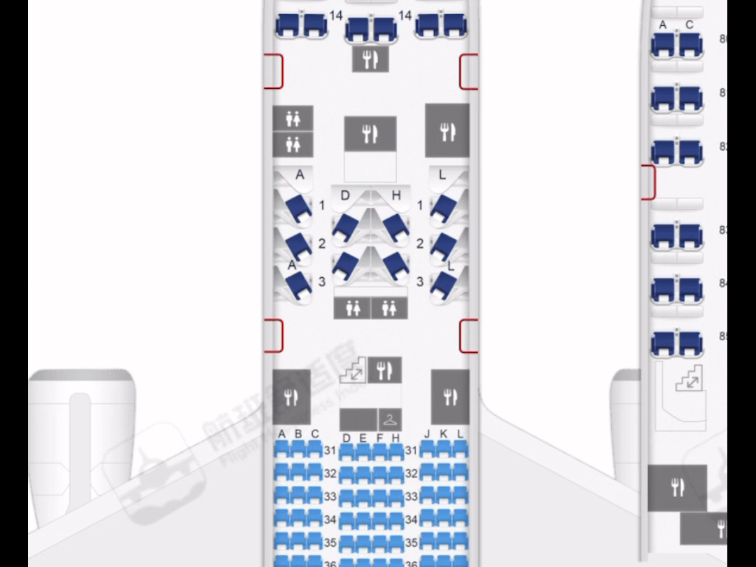 744飞机座位图图片