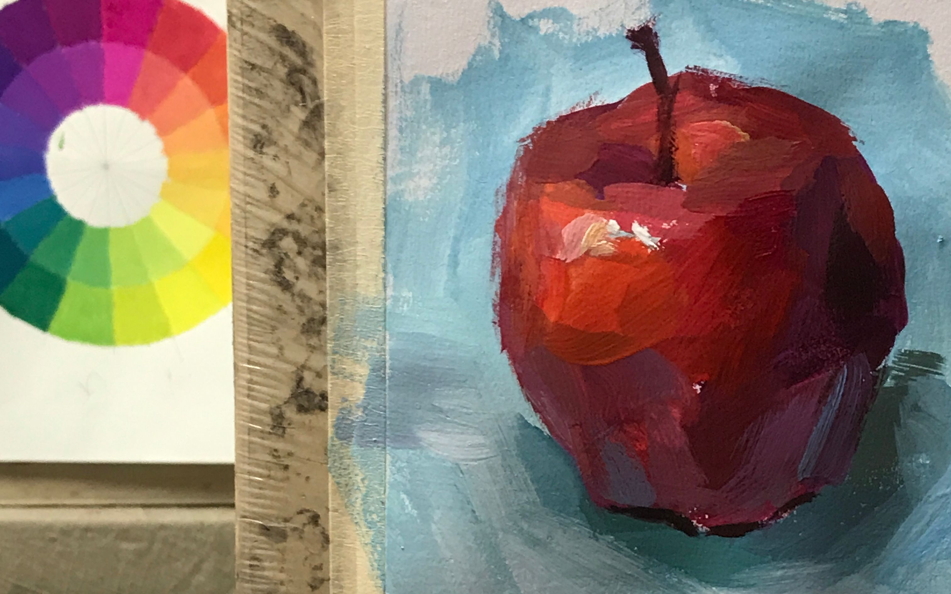 水粉苹果的画法与调色图片