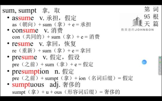 [图]每日词根之sum