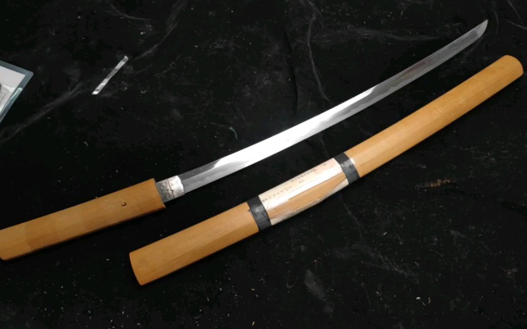 一支古董刀 白鞘 古条肋差 琦玉县无铭 轻微夹灰 千元级