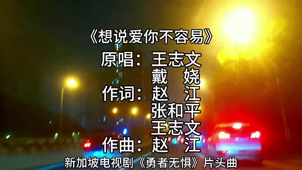 原唱王志文,戴娆演,是1994年热映的新加坡电视剧《勇者无惧》的片头曲