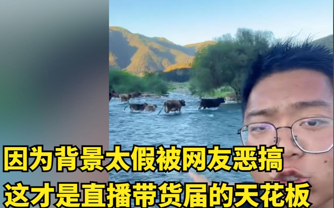 [图]因背景太假被网友恶搞，接连翻车太搞笑，这才是直播带货届天花板