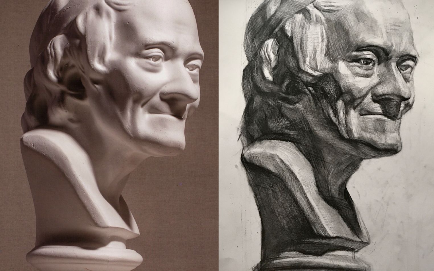 同一画室伏尔泰石膏像1