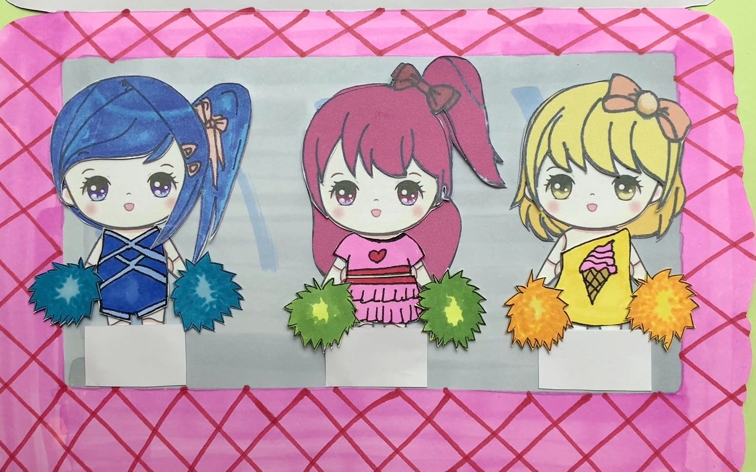 纸娃娃手工书:给菲梦少女乔可星,宋诗语和杨松儿制作拉拉队衣服