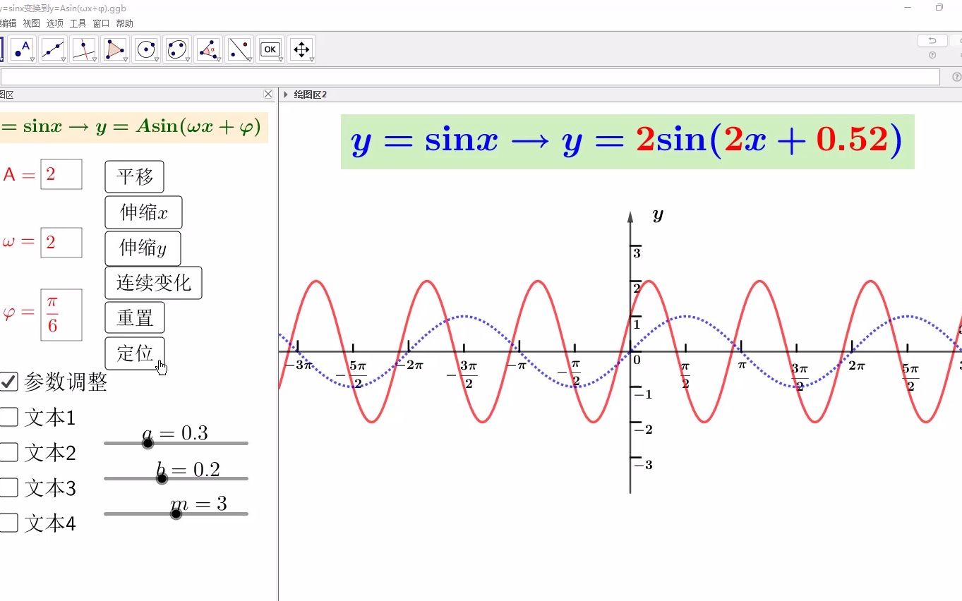 由y=sinx变换到y=Asin(+哔哩哔哩bilibili