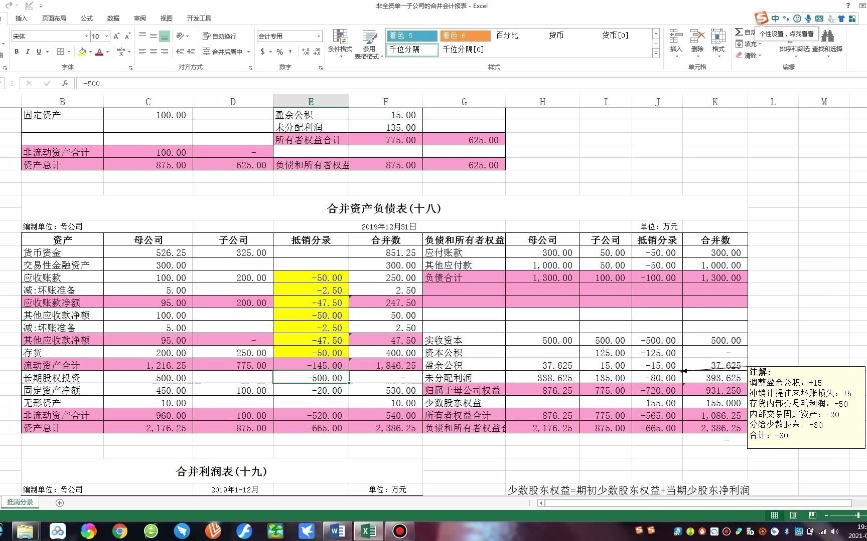 【合并报表篇】非全资子公司成本法编制合并报表哔哩哔哩bilibili