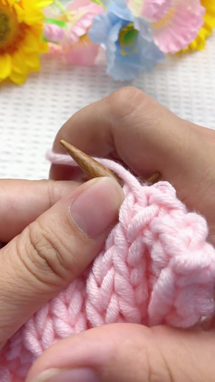 【编织】棒针双螺纹弹性收针方法.