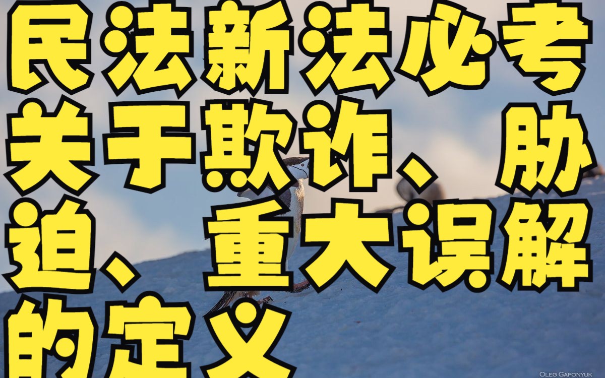 民法2022新法必考:关于欺诈、胁迫、重大误解的定义《民法典总则编解释》第1922条哔哩哔哩bilibili