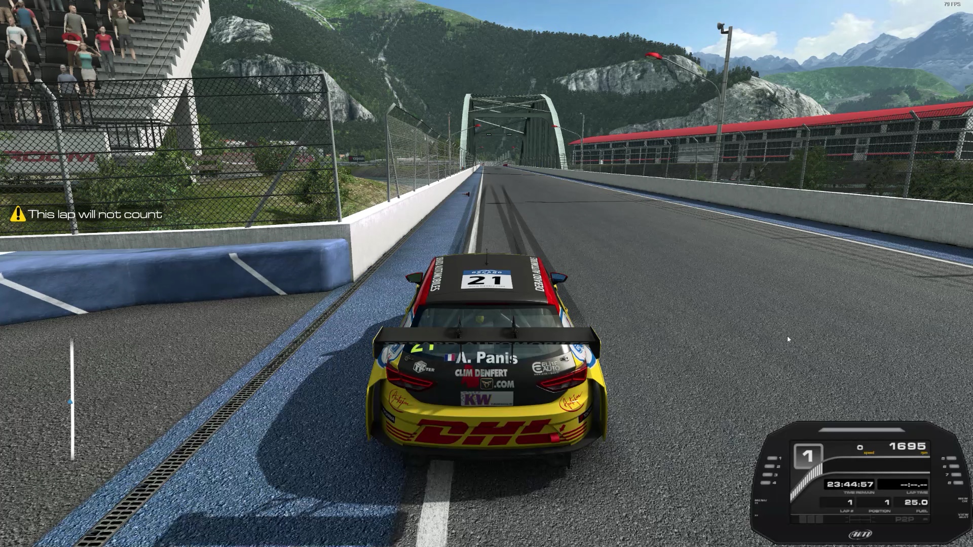 键盘车手【cupra tcr】raceway bridge赛道1分19秒13_哔哩哔哩 (゜-゜