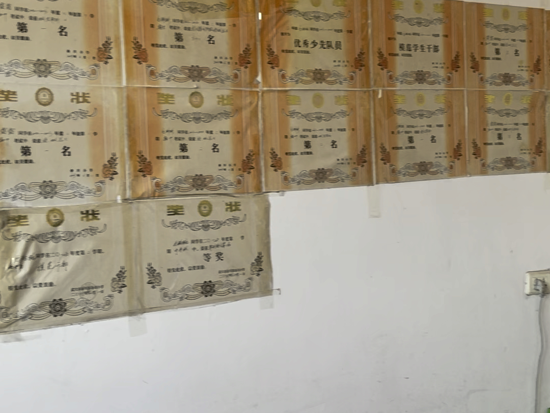 满墙的奖状
