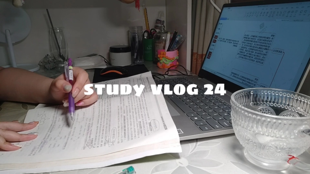 [图]【study vlog 24】23考研/study with me/居家学习打卡/背书/食品安全学/食品分析/农学考研