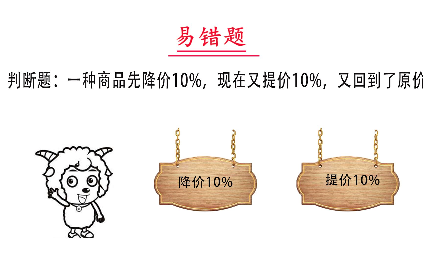 【小学数学】判断题:一种商品先降价10%,又提价10%,回到了原价.—小升初数学哔哩哔哩bilibili