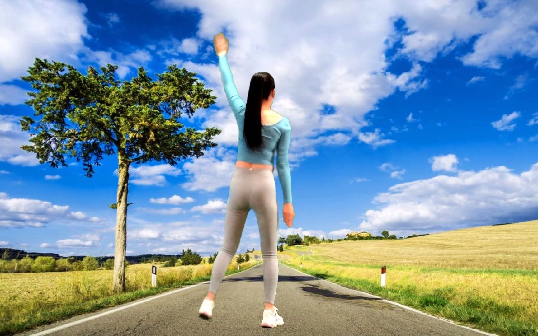 有氧健身操《梦中的兰花花dj》背面