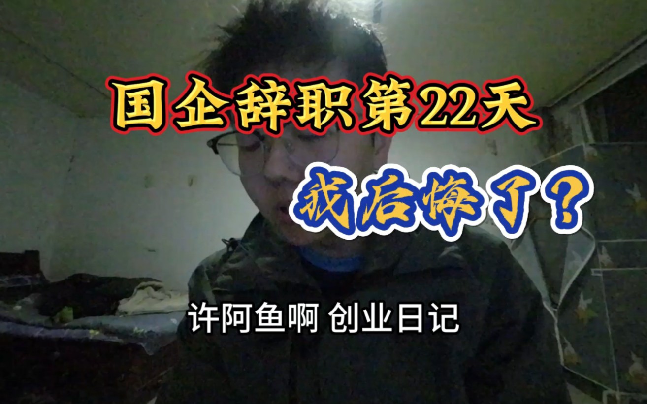 国企辞职第22天,我后悔了?哔哩哔哩bilibili