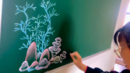 黑板报插画《美丽的世界,自由的鱼!》