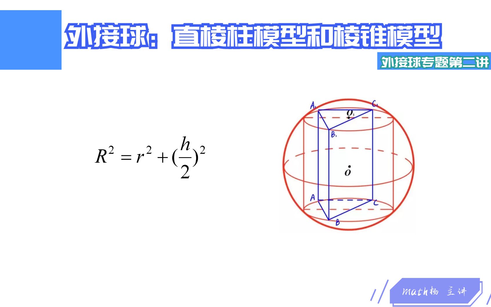 高中数学必修二立体几何外接球模型精讲棱柱和棱锥模型第二篇
