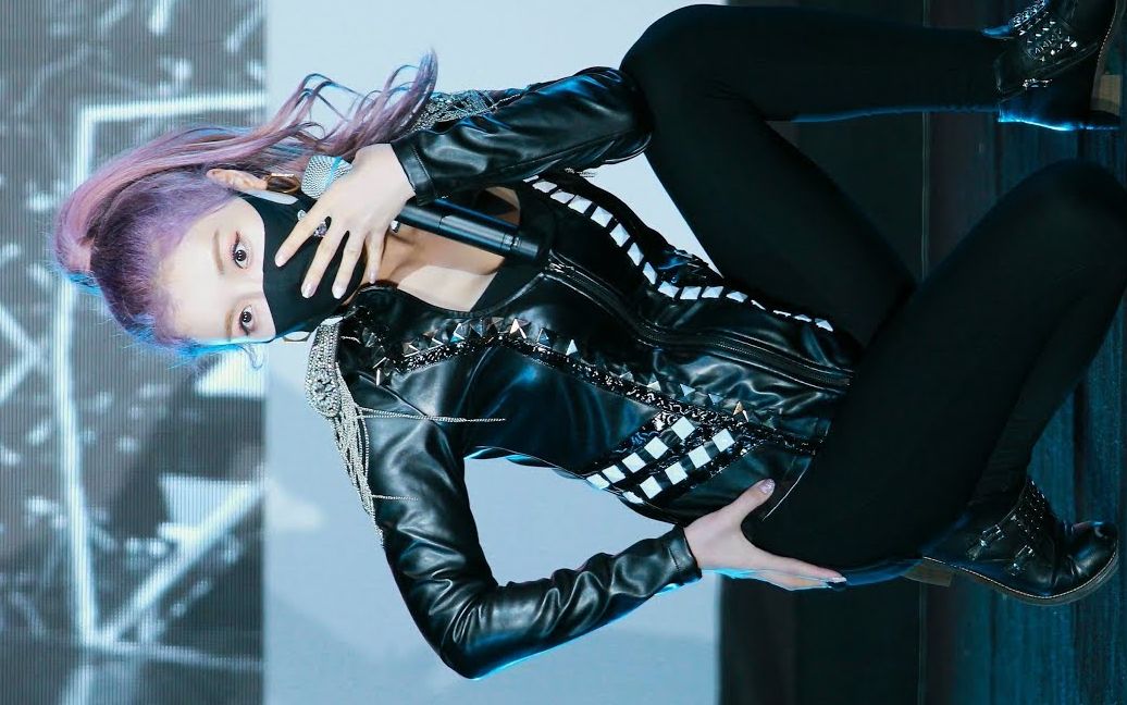 口罩女团highschool热舞皮衣口罩把我迷倒了