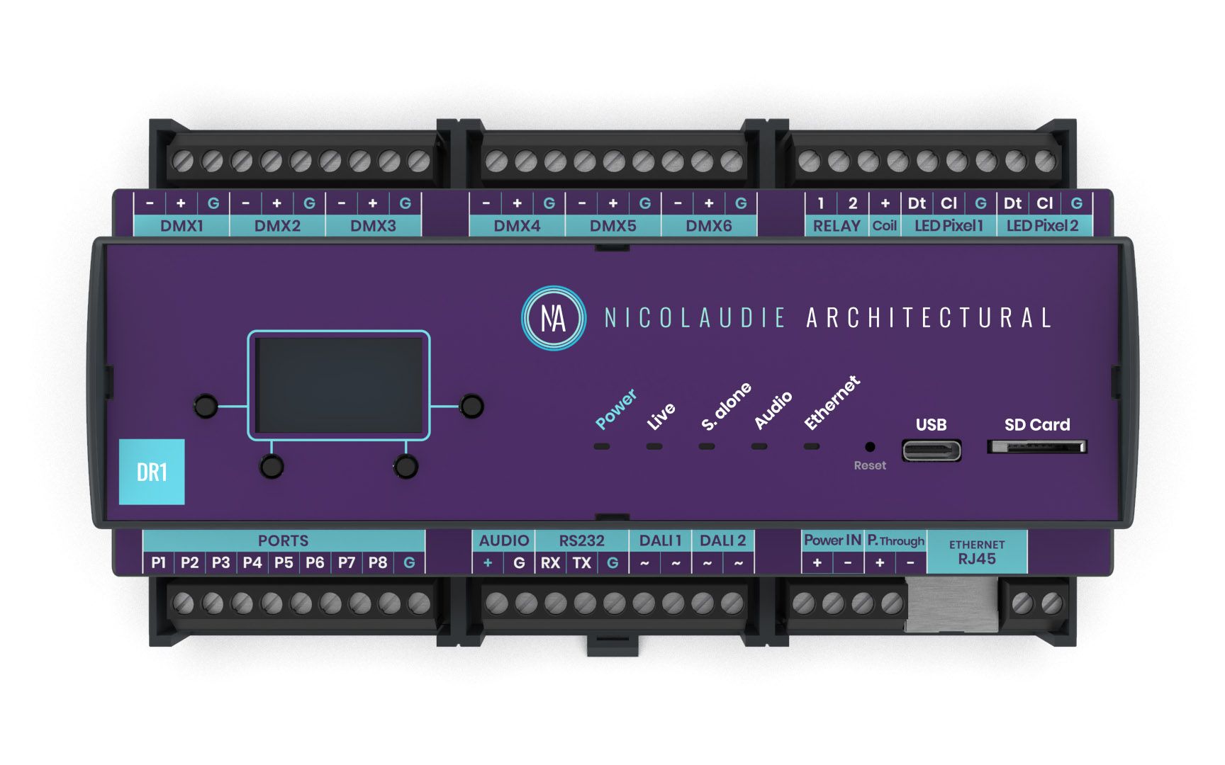dina-dr1-6路导轨dmx控制器 智能家居 酒店 可编程 dmx主控制器 网关