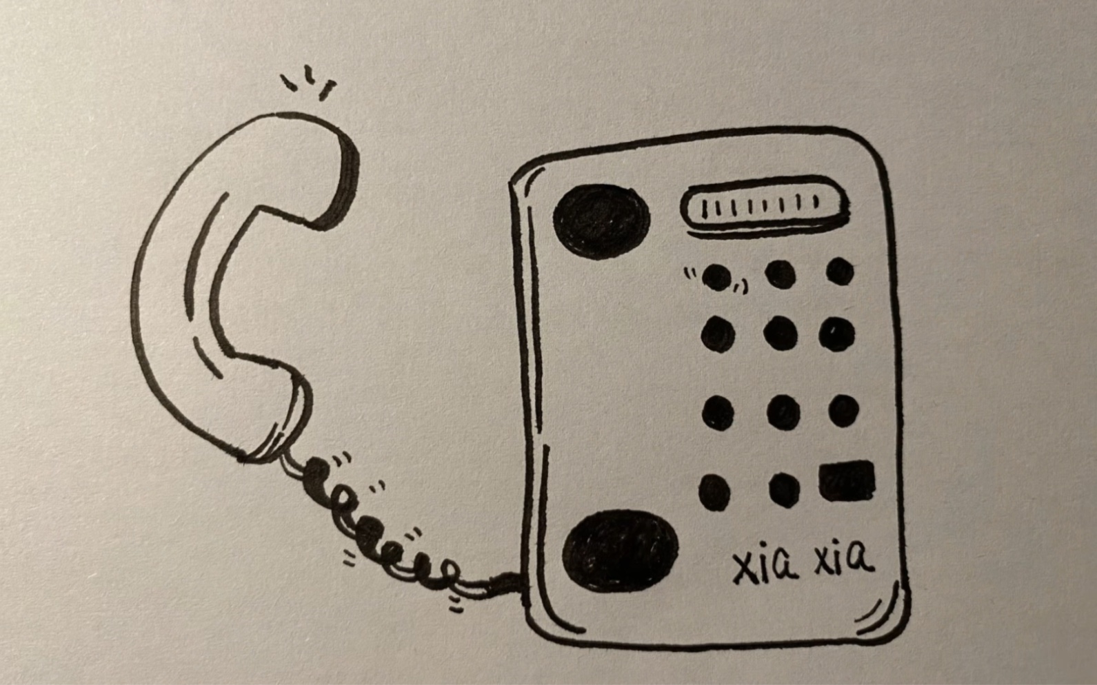 简笔画座机电话