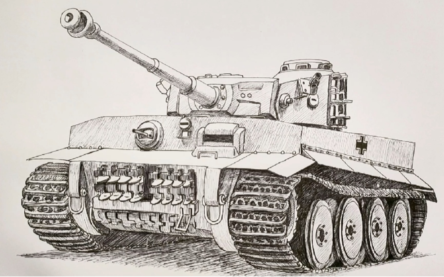 二战德国虎式简笔画图片