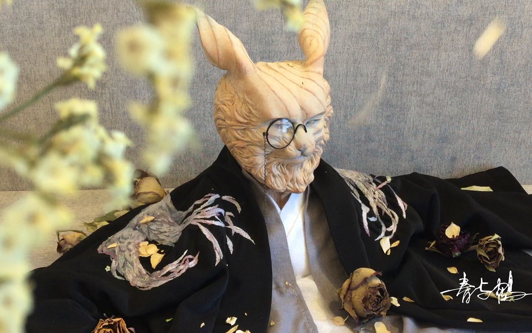 第一次做木雕受伤n次之前送给鹤先生的生日礼物