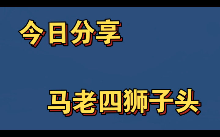 今日分享之马老四狮子头哔哩哔哩bilibili