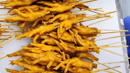 卤鸡爪串,烧烤半成品