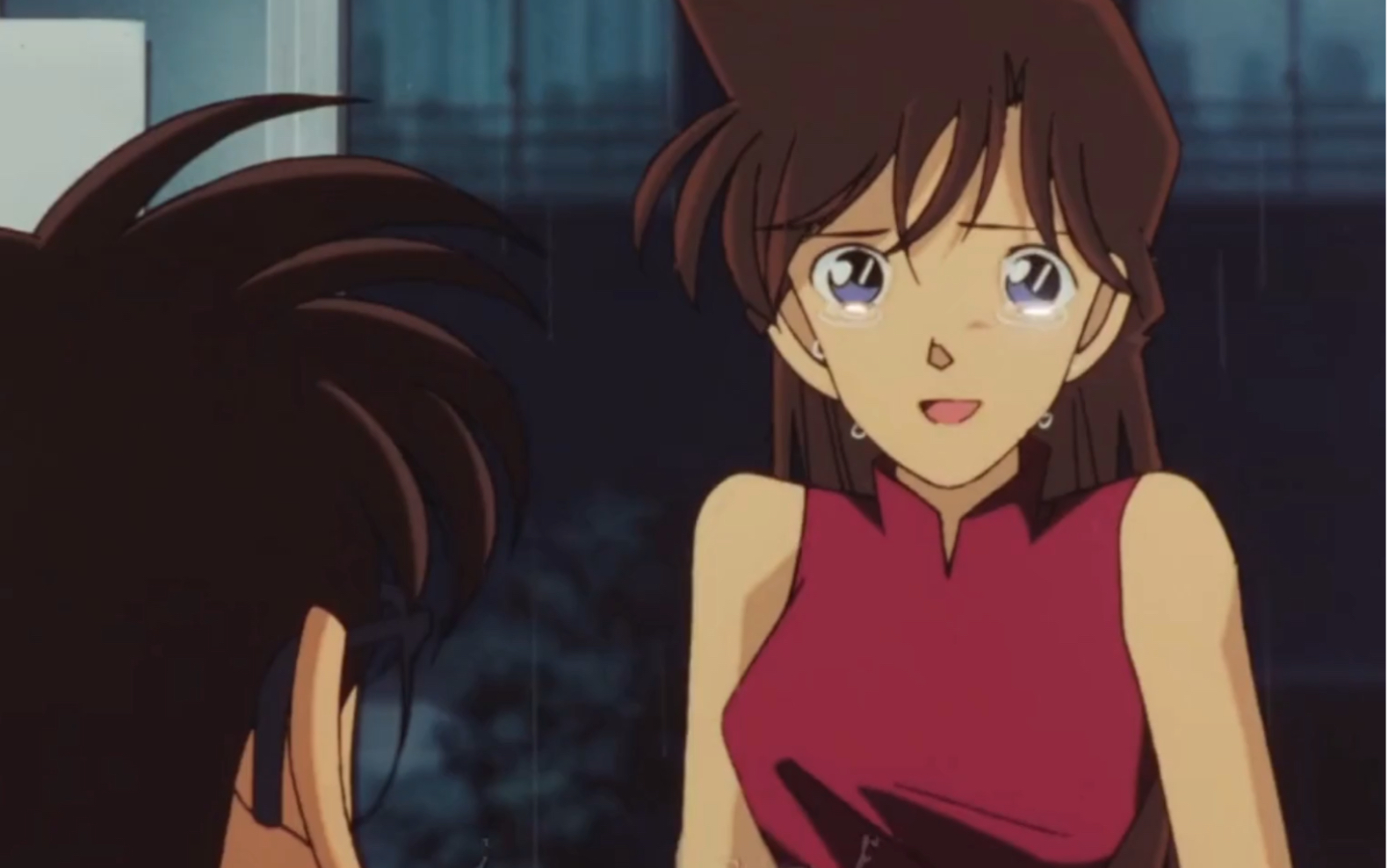 小兰哭了,柯南也很伤心,我也很伤心,小兰等我,我不再让你为我流泪