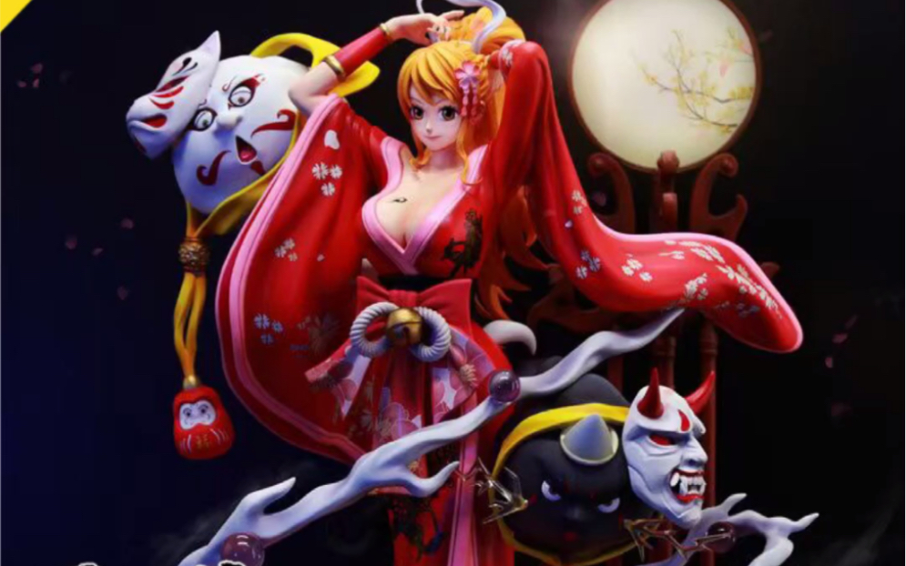 海贼王和之国娜美双色和服雕像【手办gk模型】好美_哔哩哔哩_bilibili