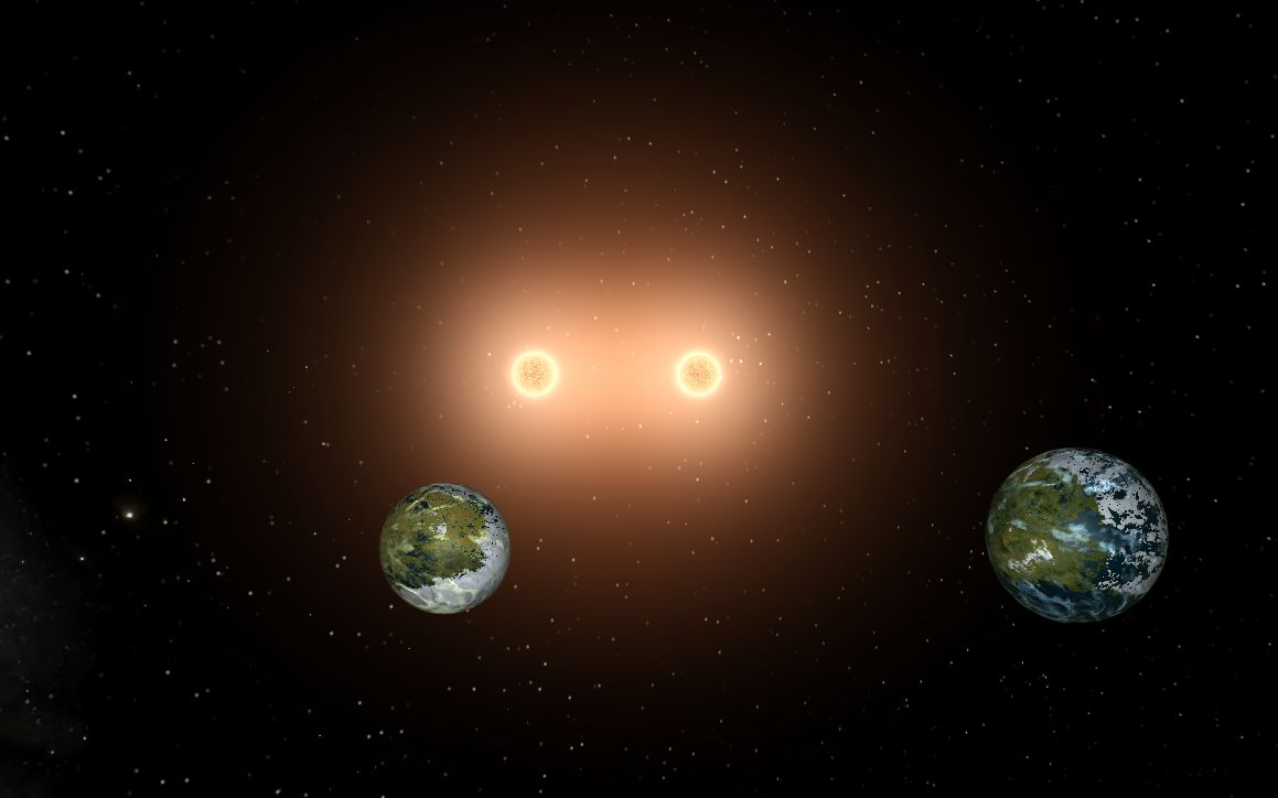 (宇宙沙盘2)自制星系第十弹,绕着双星运转的双星系统_哔哩哔哩_bili