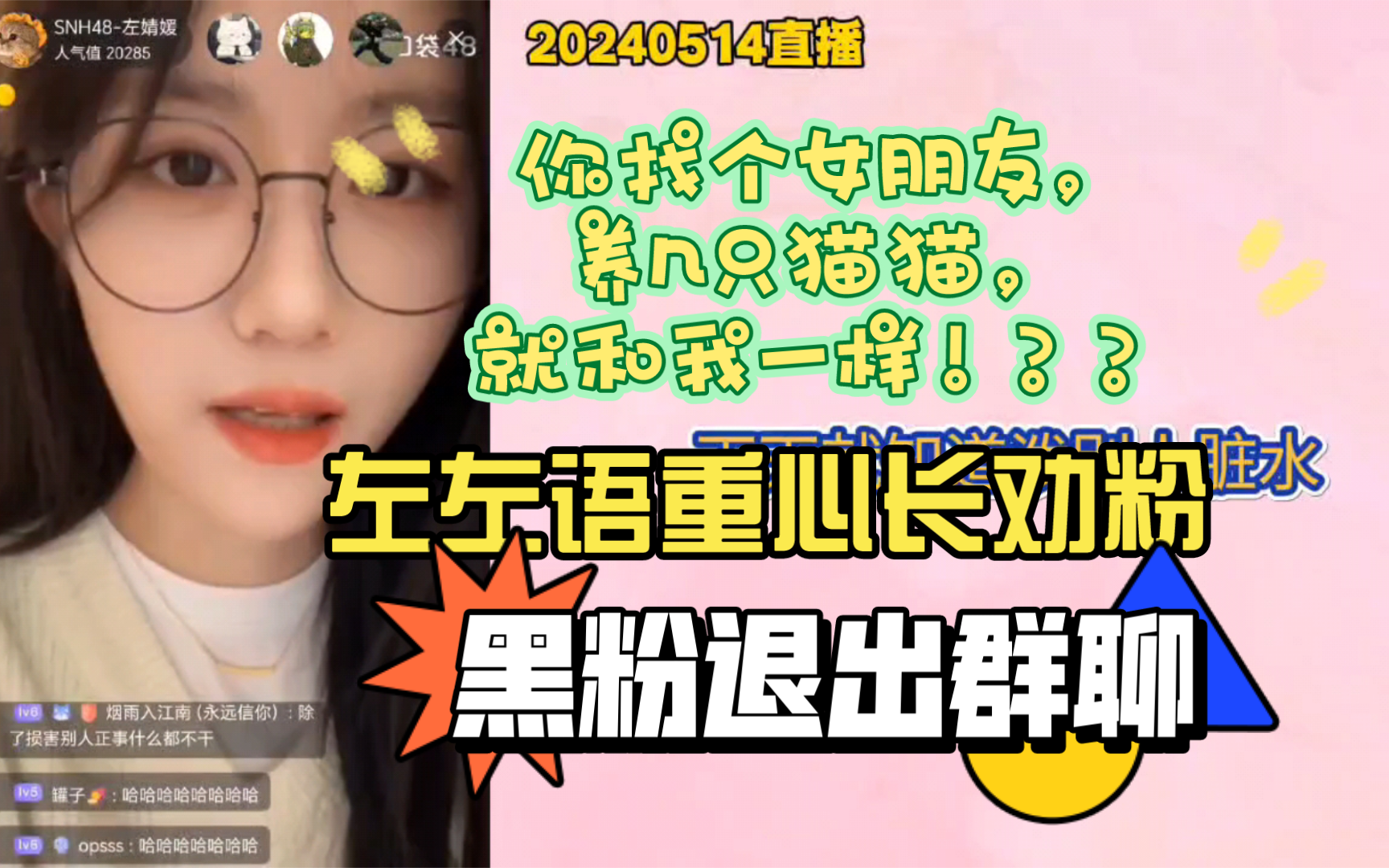 【良陈美婧】左左语重心长劝粉:你找个女朋友,养几只猫猫,就和我一样!??哔哩哔哩bilibili