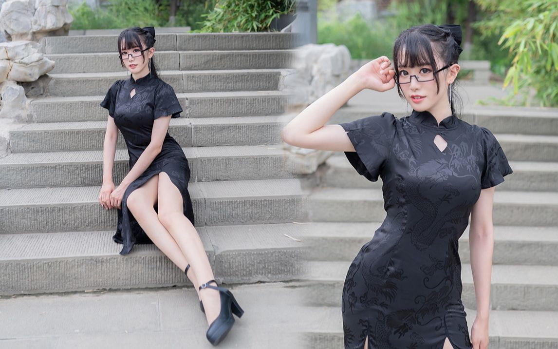 十六雨中72桃花旗袍72性感和气质共存