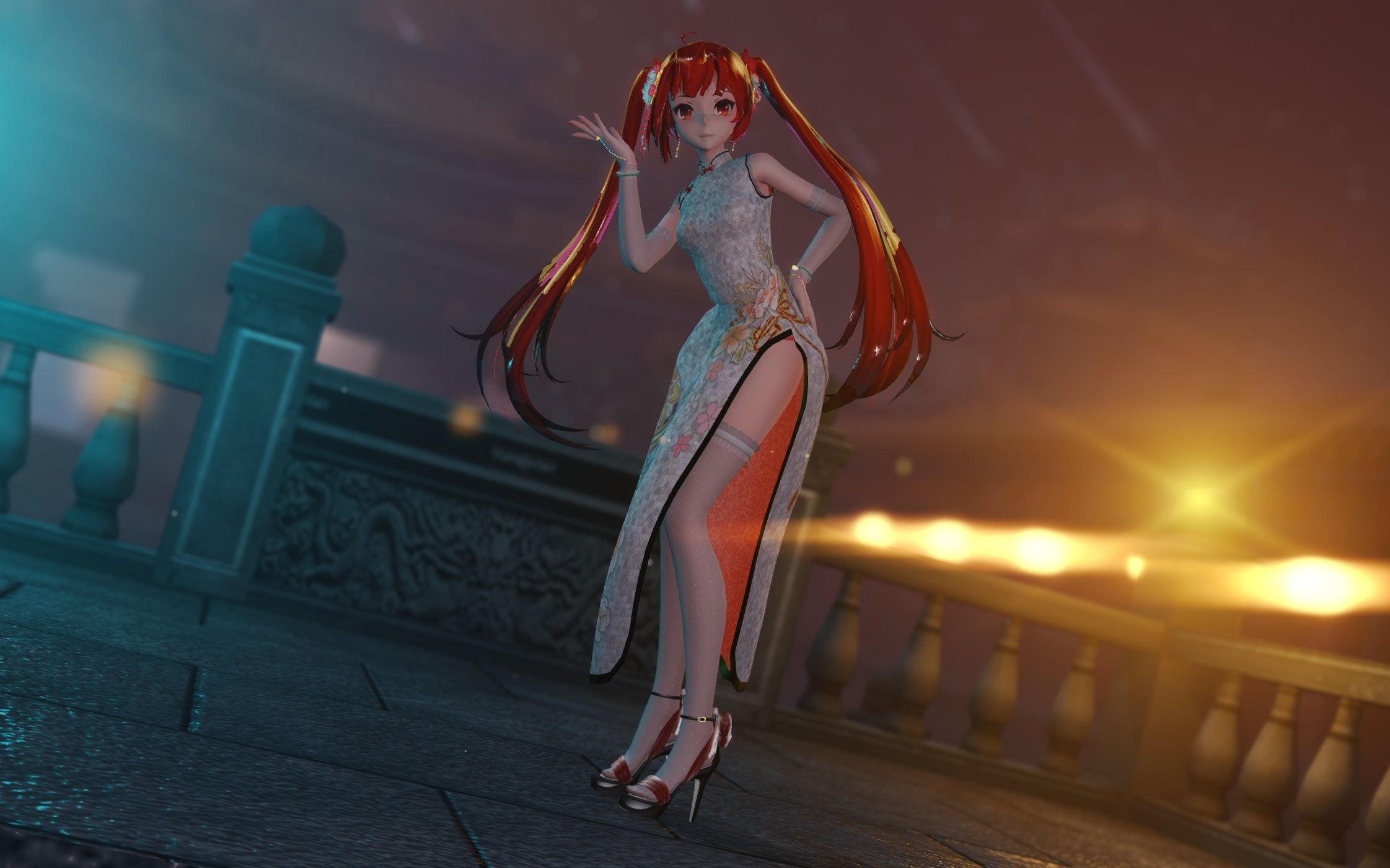 tda旗袍东方栀子-倾杯