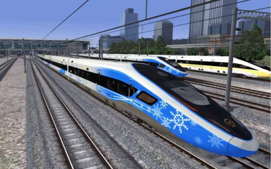 tsc模拟火车 cr400bf-c西南高铁网 积金-成都东跑车,贴地飞行(视频