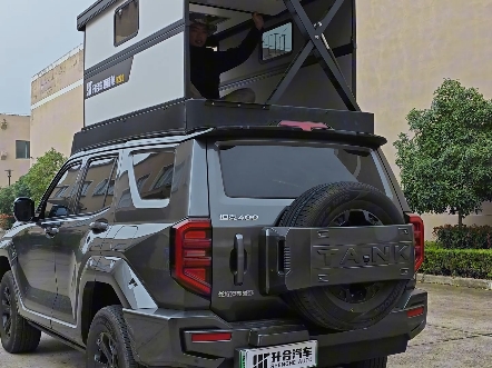 坦克400加装电动硬升顶车顶帐篷