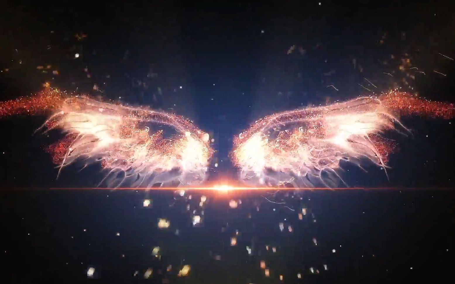 粒子翅膀羽毛伸展歌舞演艺舞台酒吧夜店晚会视频led大屏幕背景vj素材