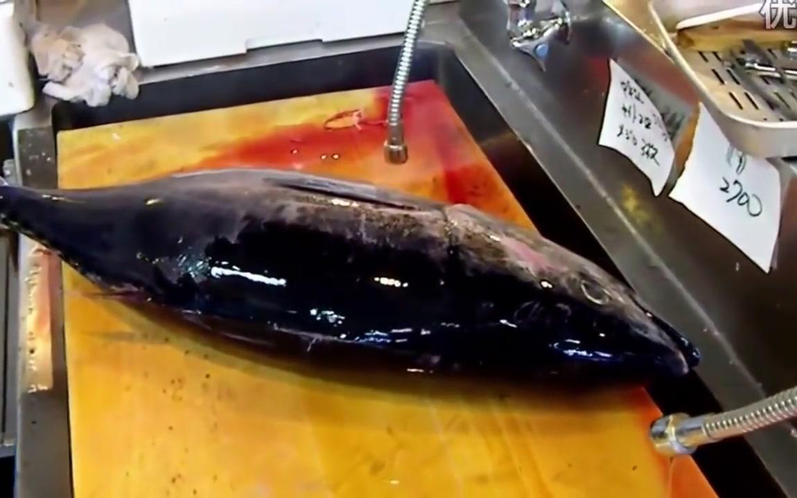 [图]日本人杀未放血金枪鱼 Tuna Filleting and Cutting