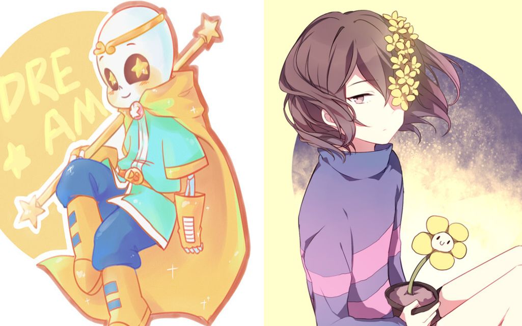 undertaledreamsans与原版frisk的strongerthanyou