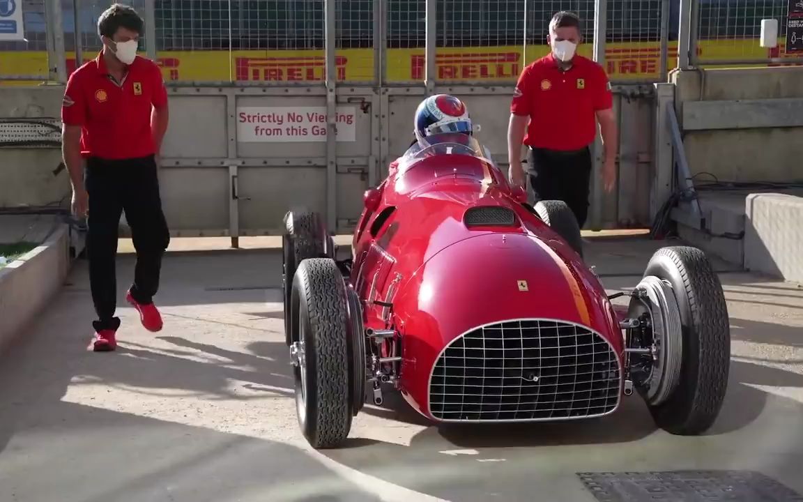 法拉利375 f1赛车重返银石赛道,勒克莱尔驾驶70年前冠军赛车